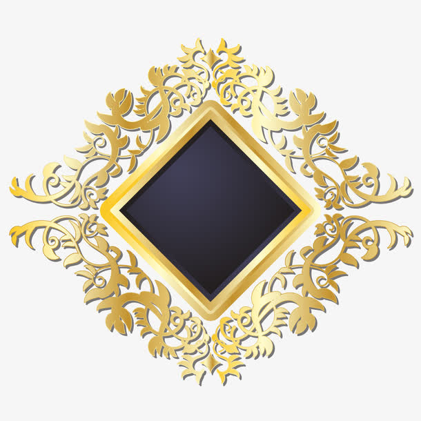 矢量金色标签免抠