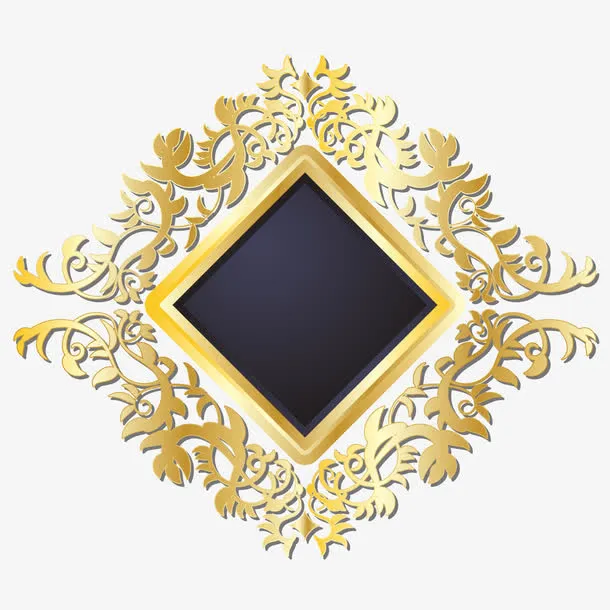 矢量金色标签免抠