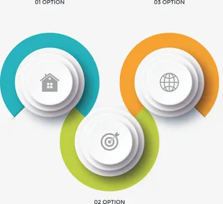 矢量创意三组目录图图形免抠