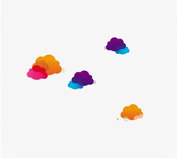 彩色的云朵免抠