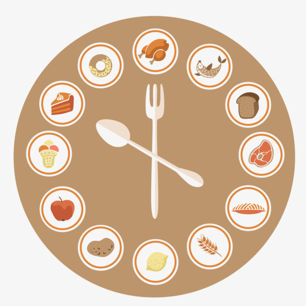 食物特色创意钟表免抠