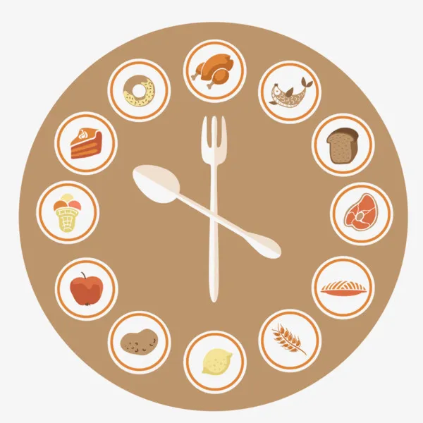 食物特色创意钟表免抠