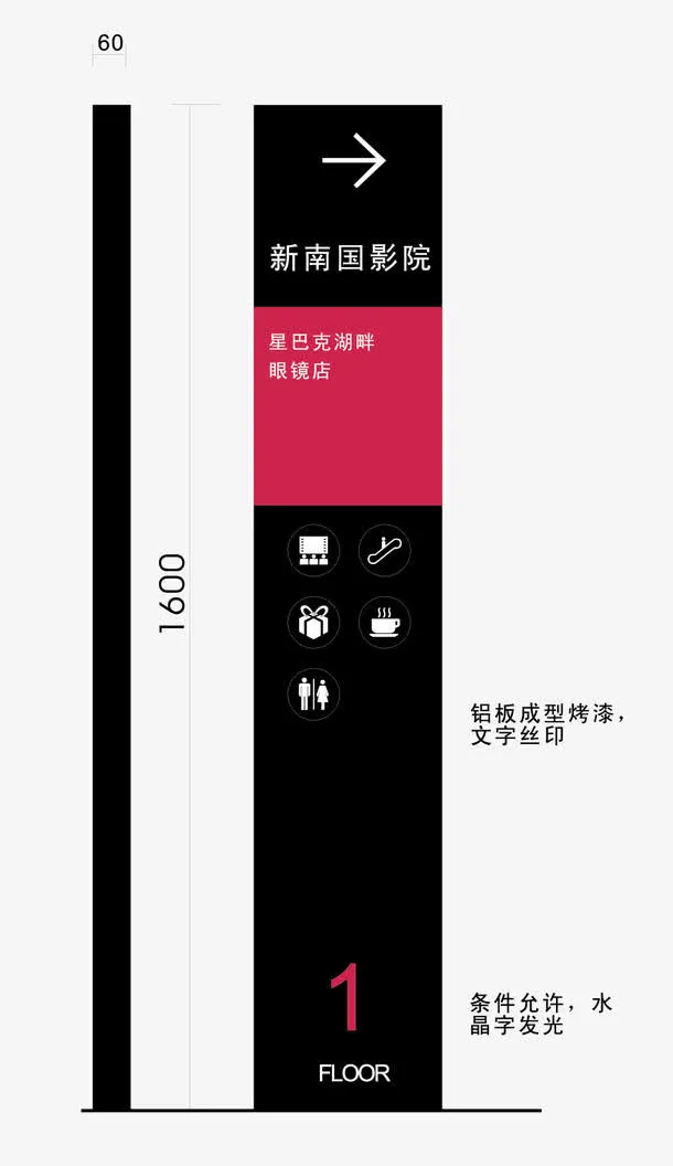 方形导视牌免抠