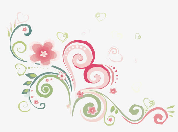 粉色花朵底纹免抠