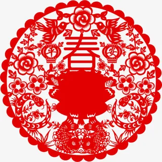 矢量红色春节剪纸免抠 矢量红色春节剪纸免抠