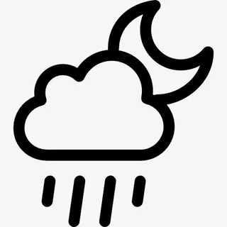 雨夜象征新月图标免抠