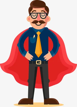 父亲节披着披风的父亲免抠