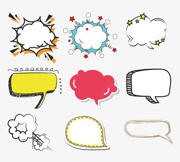 卡通手绘爆炸云对话框免抠