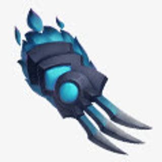 蓝色光效游戏叉子免抠