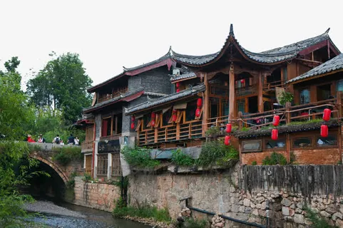 丽江景点束河古镇免抠 丽江景点束河古镇免抠
