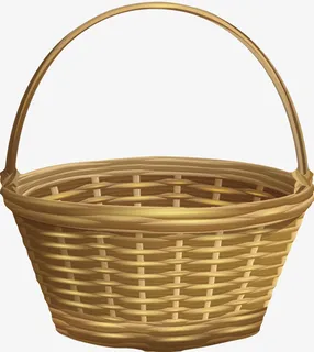 棕色容器光滑的篮子编织物卡通手免抠