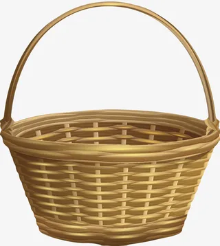 棕色容器光滑的篮子编织物卡通手免抠