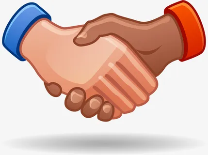 卡通手绘握手手势免抠