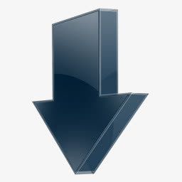 蓝灰色向下箭头免抠