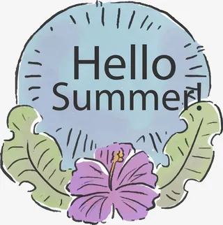 唯美花朵橘子设计矢量手绘卡通夏免抠