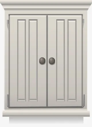 双开门柜子手绘简图免抠