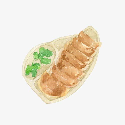 煎饺手绘画素材图片免抠