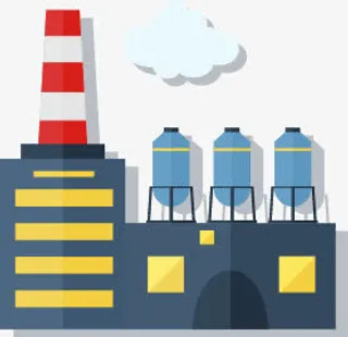 扁平化工厂设备建筑免抠