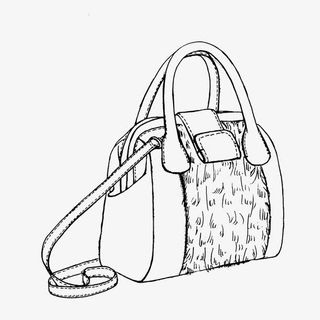 单肩箱包简笔画免抠