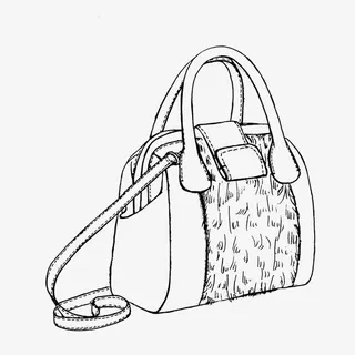 单肩箱包简笔画免抠