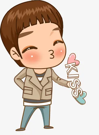 卡通噘嘴的男生免抠图免抠