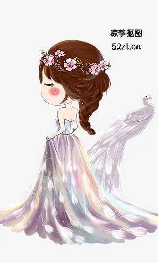 穿婚纱的新娘免抠