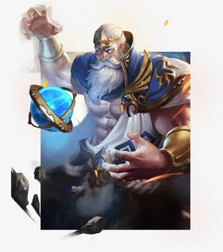 蓝色光效游戏外国人物免抠