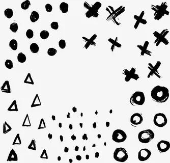 水墨笔刷符号免抠