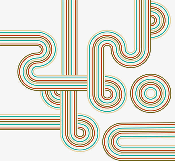 科技感彩色线条迷宫免抠