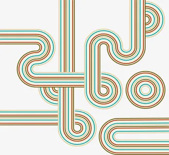 科技感彩色线条迷宫免抠