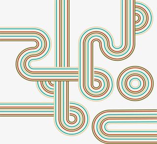 科技感彩色线条迷宫免抠