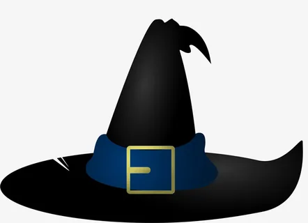 黑色卡通巫师帽免抠