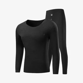 秋冬男士加绒保暖内衣套装免抠