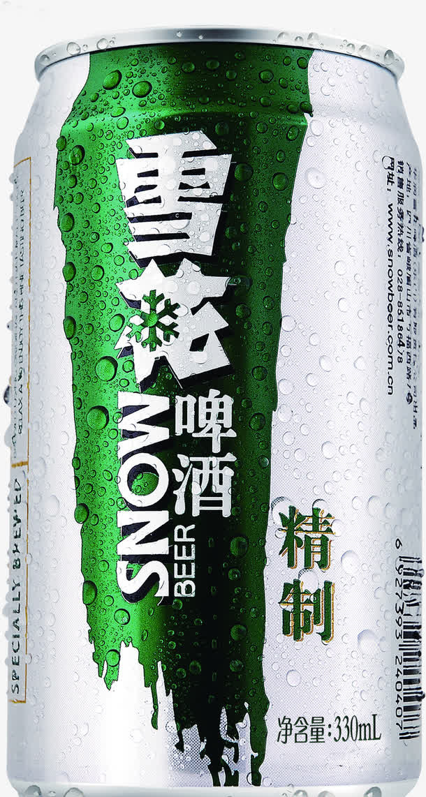 雪花啤酒包装绿色免抠