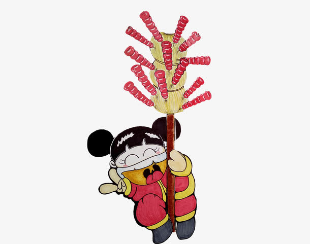 卖糖葫芦的小女孩POP海报插画免抠