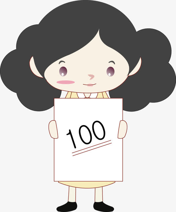 卡通萌娃女孩100分免抠