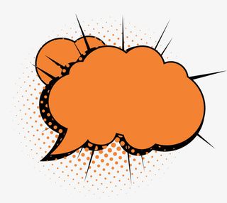 橙色简约云朵免抠