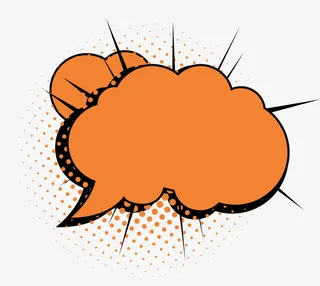 橙色简约云朵免抠