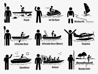 黑色小人生活百科矢量素材免抠