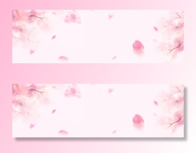 桃花节花瓣简约梦幻文艺粉banner高清商务科技背景