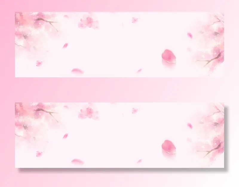 桃花节花瓣简约梦幻文艺粉banner高清商务科技背景