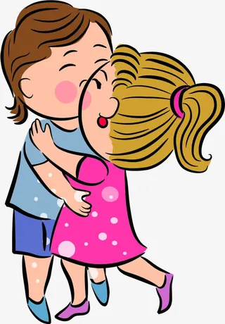 手绘温馨人物母女情感免抠