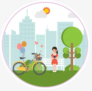 春天春季踏春踏青场景免抠