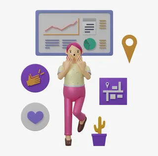 C4D女孩报表演示免抠