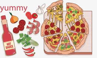 美味披萨矢量免抠