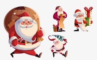 手绘卡通的圣诞老人免抠