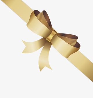 矢量金色蝴蝶结免抠