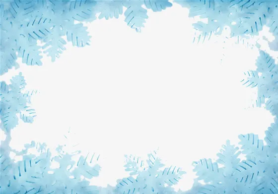 蓝色花边免抠