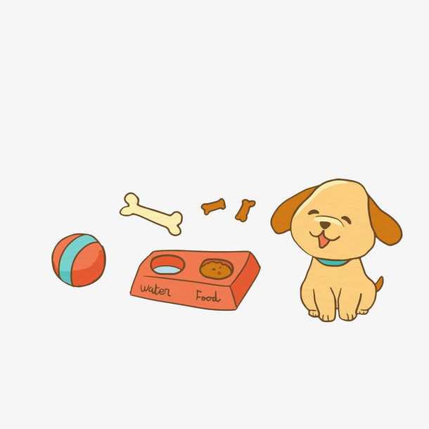 卡通狗吃东西素材免抠