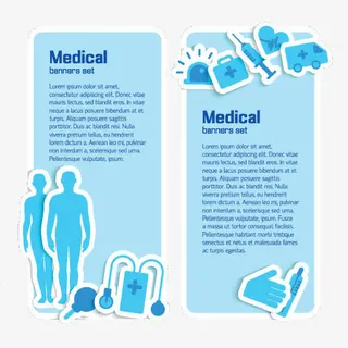 蓝色医疗宣传册免抠